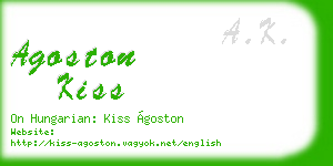 agoston kiss business card